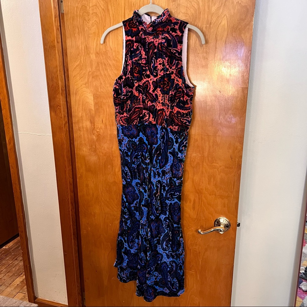 NWT Anthropologie Velvet Paisley Dress. RUNS SMALL, Label: 12, REAL 8/10.